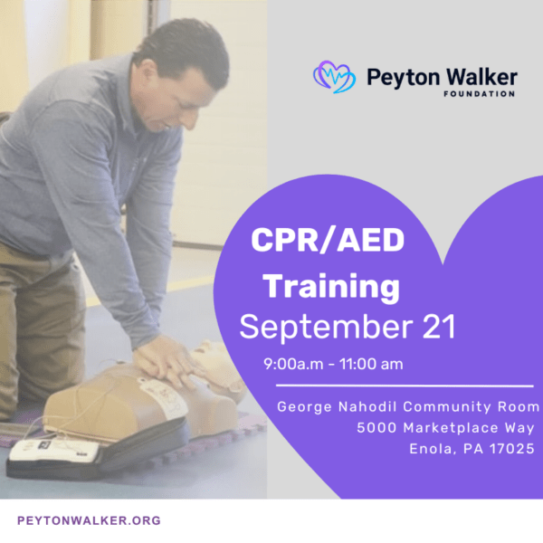 CPR & AED Certification Training Class: ​ Saturday, September 21st, 9-11AM