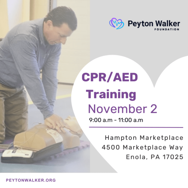 CPR & AED Certification Training Class: ​ Saturday, November 2nd, 9-11AM