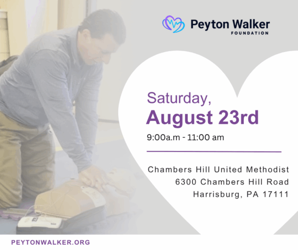 CPR & AED Certification Training Class: ​ Saturday, August 23rd, 9-11AM