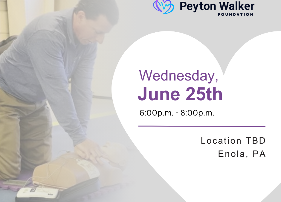 CPR & AED Certification Training Class: ​ Wednesday, June 25th, 6-8PM